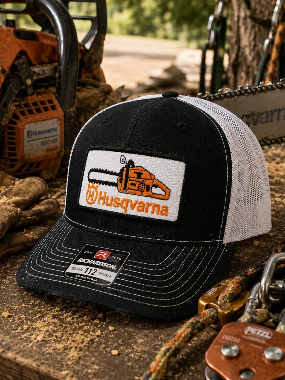 Husqvarna Chainsaws Embroidered Patch Richardson 112 Trucker Mesh Snapback Ca…
